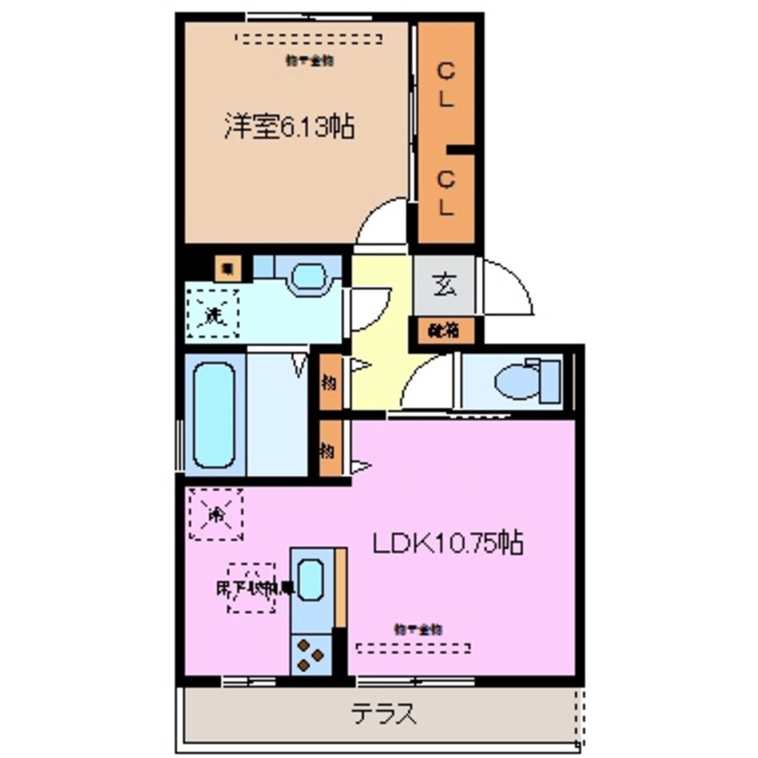 間取図 近鉄名古屋線/益生駅 徒歩13分 1階 築7年