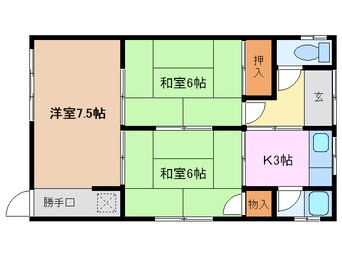 間取図 近鉄名古屋線/桑名駅 徒歩10分 1階 築52年