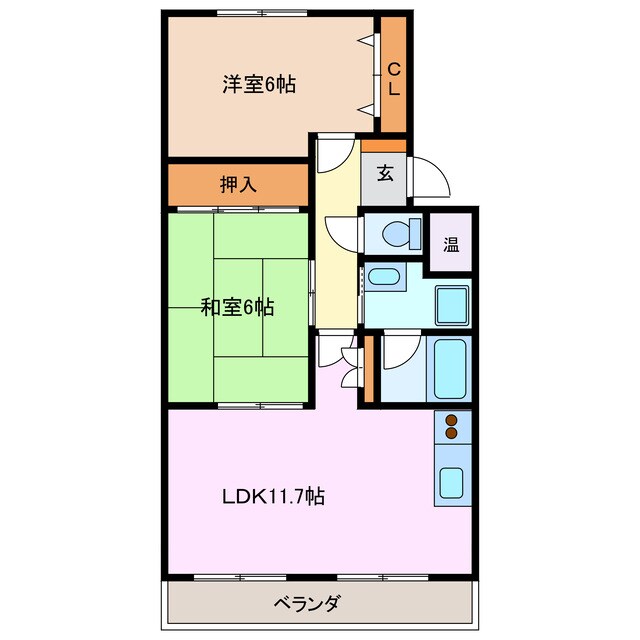 間取り図 近鉄名古屋線/近鉄長島駅 徒歩14分 1階 築24年