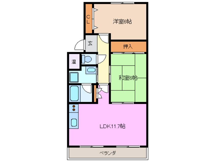 間取図 近鉄名古屋線/近鉄長島駅 徒歩14分 1階 築24年