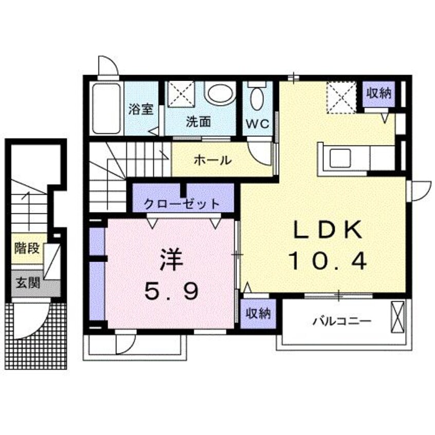 間取図 近鉄名古屋線/伊勢朝日駅 徒歩23分 2階 築8年