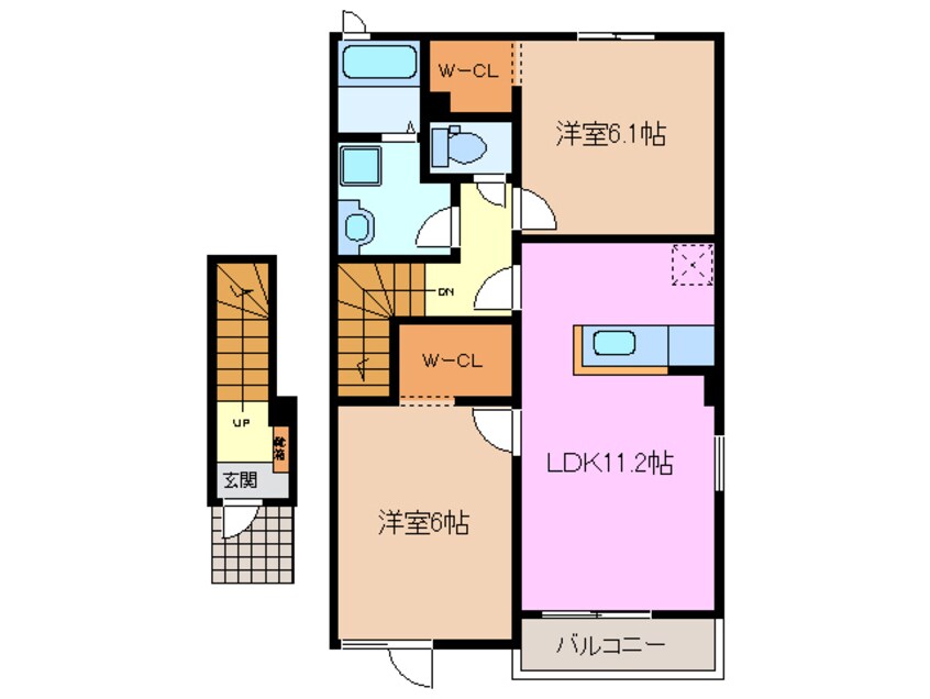 間取図 三岐鉄道北勢線/星川駅 徒歩27分 2階 築10年