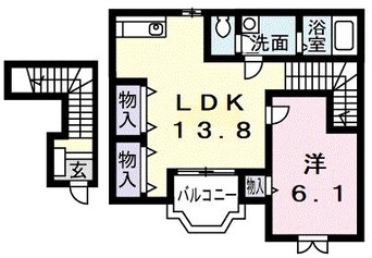 間取図 近鉄名古屋線/伊勢朝日駅 徒歩22分 2階 築19年