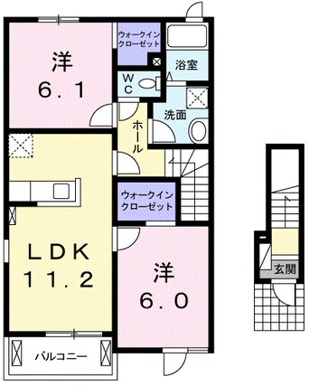 間取図 近鉄名古屋線/益生駅 徒歩28分 2階 築11年