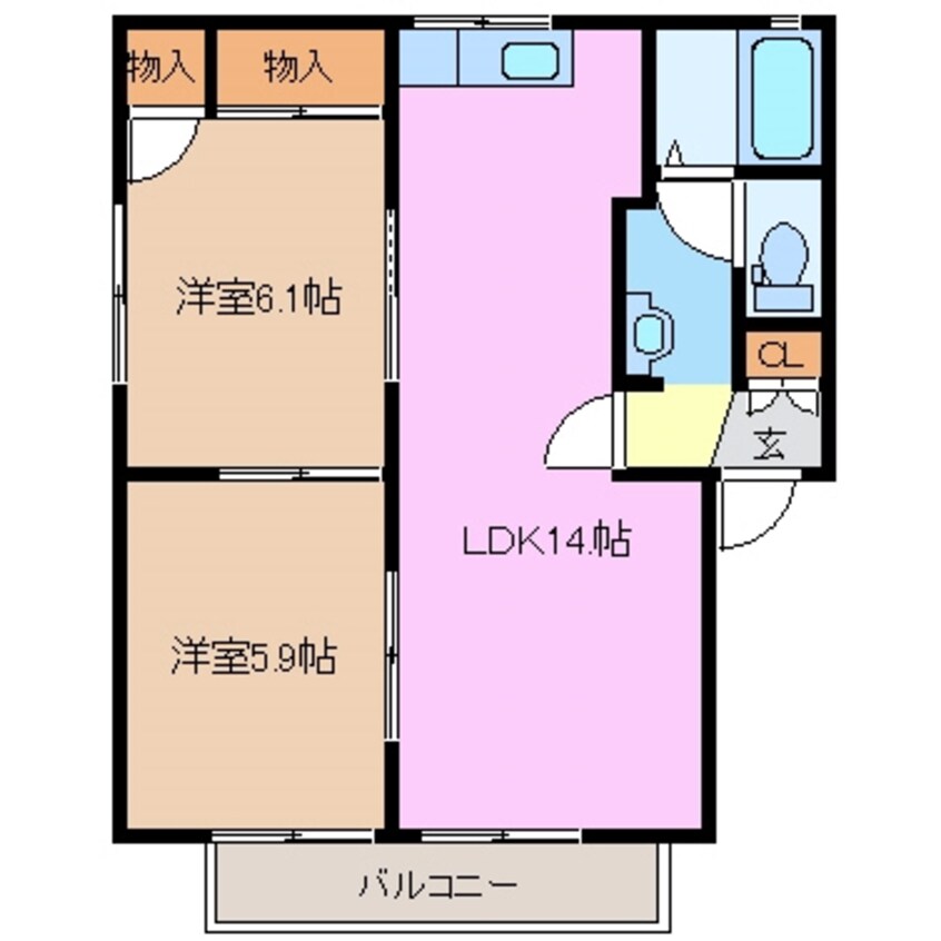 間取図 三岐鉄道北勢線/蓮花寺駅 徒歩29分 1階 築29年