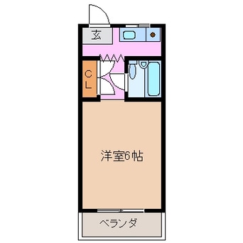 間取図 三岐鉄道北勢線/馬道駅 徒歩10分 2階 築40年