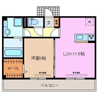 間取図 近鉄名古屋線/益生駅 徒歩15分 3階 築7年