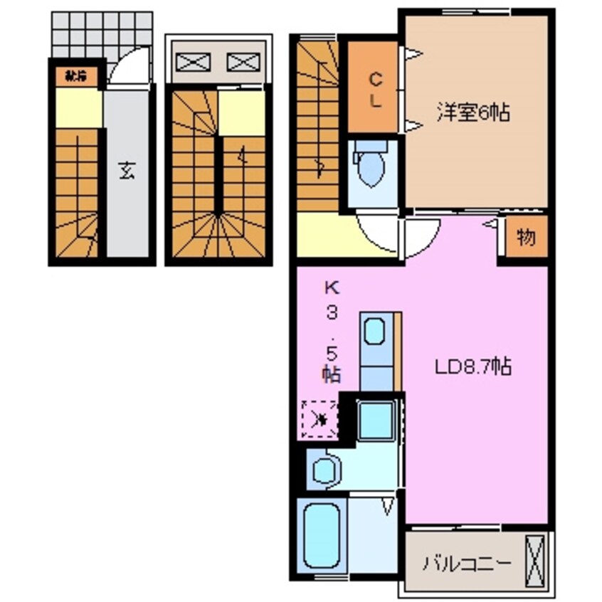 間取図 近鉄名古屋線/益生駅 徒歩18分 3階 築7年