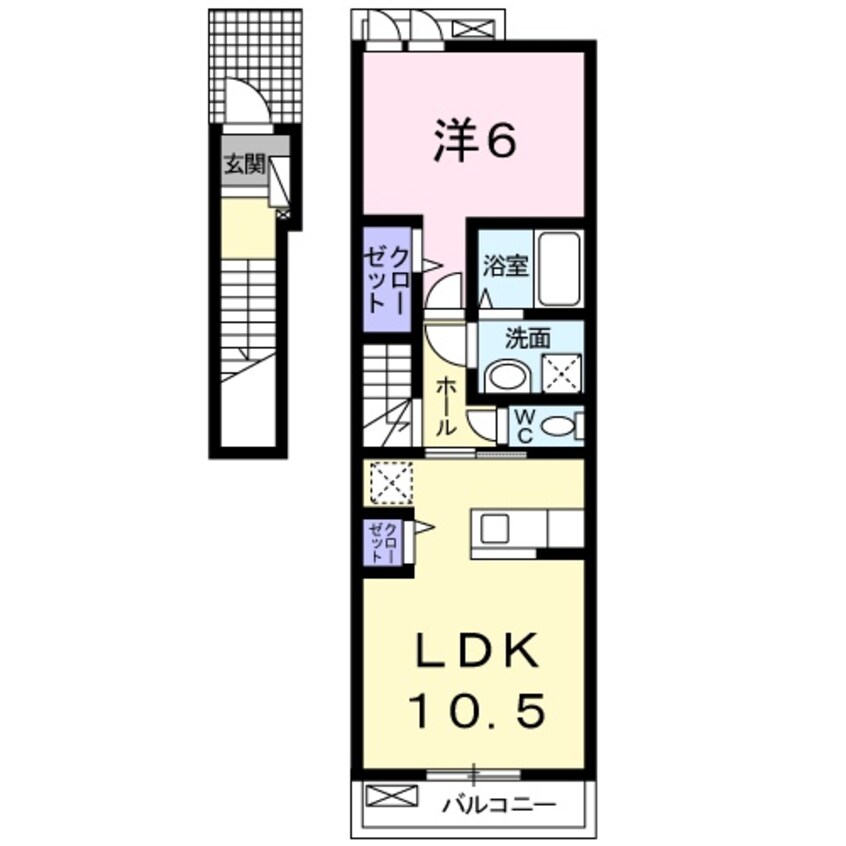 間取図 近鉄名古屋線/桑名駅 徒歩20分 2階 築8年