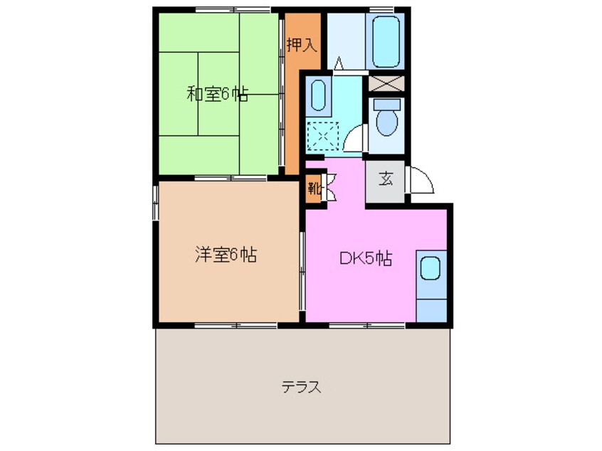 間取図 養老鉄道養老線/多度駅 徒歩45分 2階 築28年