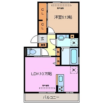 間取図 近鉄名古屋線/益生駅 徒歩13分 2階 築7年