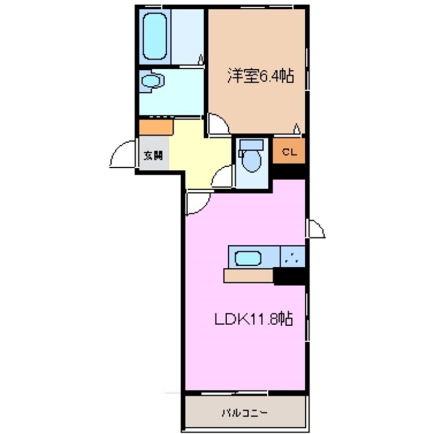 間取図 養老鉄道養老線/下深谷駅 徒歩40分 2階 築16年