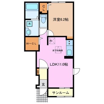 間取図 養老鉄道養老線/多度駅 徒歩15分 1階 1年未満