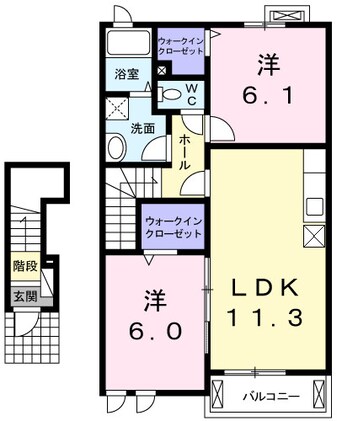 間取図 近鉄名古屋線/益生駅 徒歩2分 2階 築13年