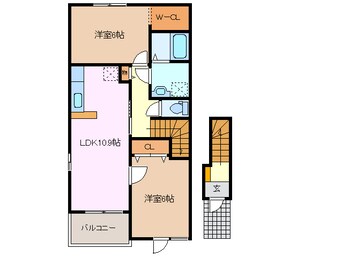 間取図 近鉄名古屋線/益生駅 徒歩10分 2階 築10年