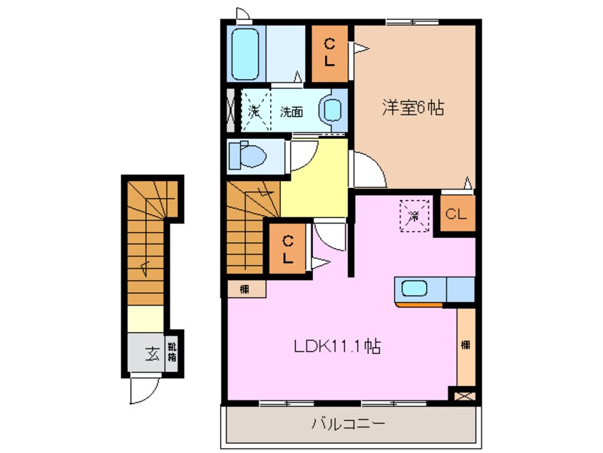 間取図 近鉄名古屋線/益生駅 徒歩27分 2階 築12年