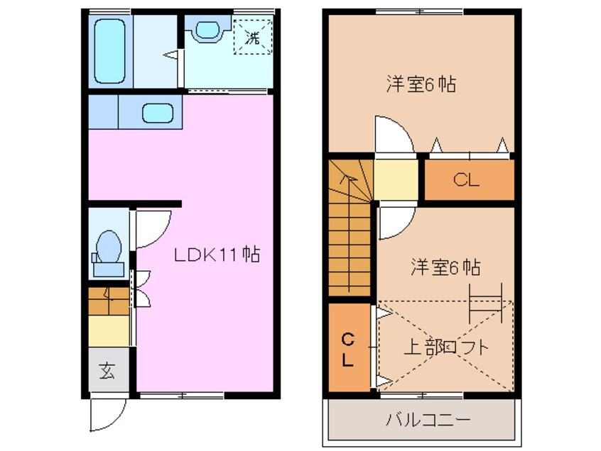 間取図 近鉄名古屋線/桑名駅 徒歩22分 1階 築18年