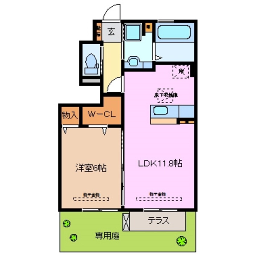 間取図 近鉄名古屋線/益生駅 徒歩3分 1階 築10年