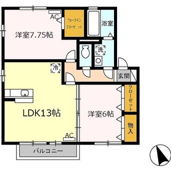 間取図 近鉄名古屋線/益生駅 徒歩22分 2階 築15年