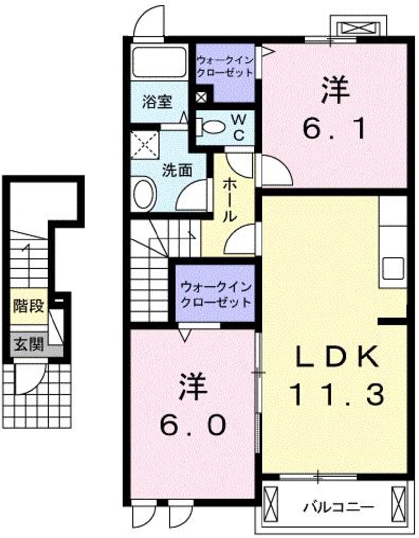 間取図 養老鉄道養老線/播磨駅 徒歩13分 2階 築13年