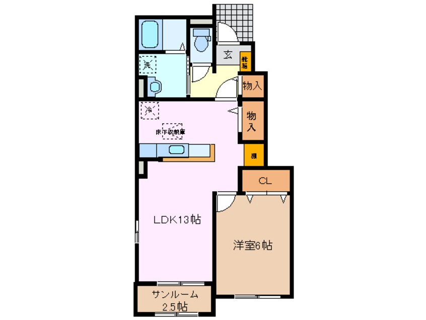 間取図 近鉄名古屋線/桑名駅 徒歩47分 1階 築9年