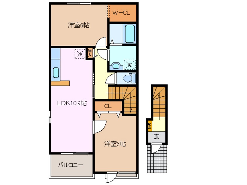 間取図 養老鉄道養老線/播磨駅 徒歩14分 2階 築9年