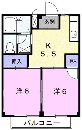 間取図 三岐鉄道北勢線/穴太駅 徒歩14分 2階 築37年