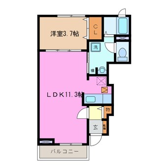 間取図 三岐鉄道北勢線/馬道駅 徒歩10分 1階 築13年