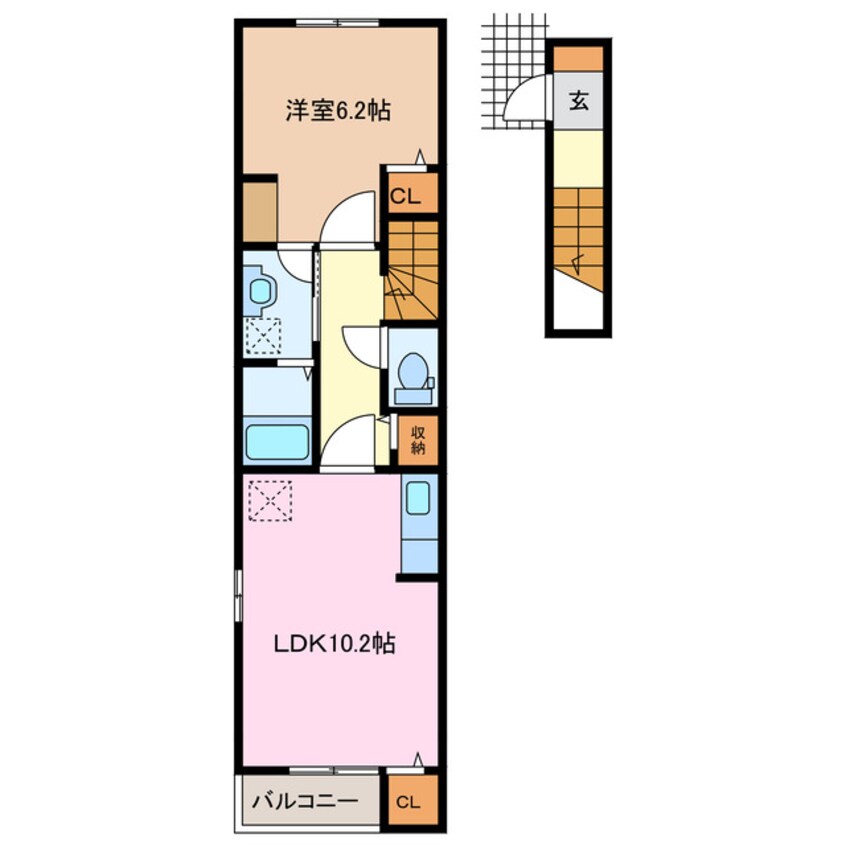 間取図 近鉄名古屋線/益生駅 徒歩22分 2階 1年未満