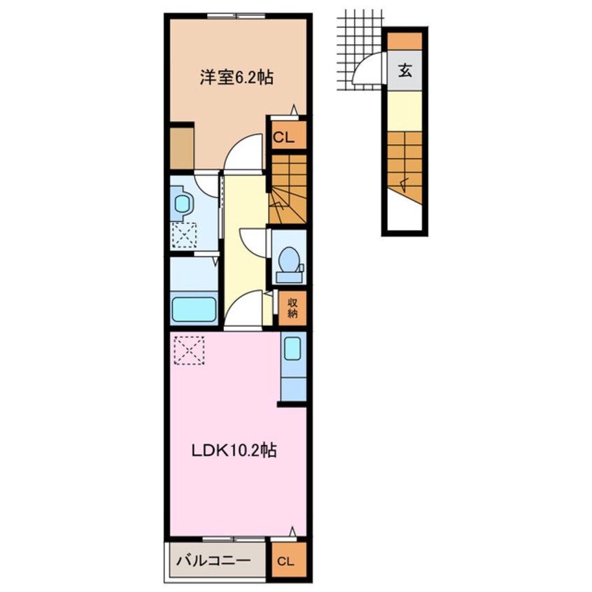 間取図 近鉄名古屋線/益生駅 徒歩22分 2階 1年未満