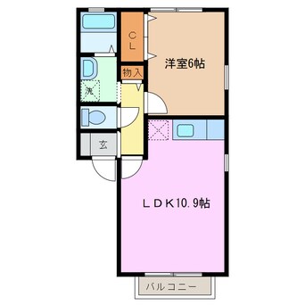 間取図 三岐鉄道北勢線/七和駅 徒歩9分 2階 築21年