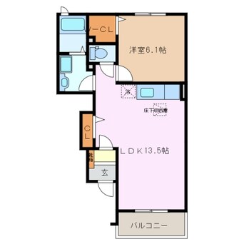 間取図 近鉄名古屋線/益生駅 徒歩59分 1階 築13年