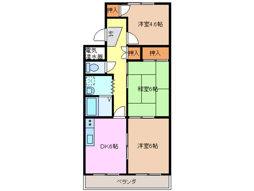 間取図 近鉄名古屋線/益生駅 徒歩22分 3階 築27年