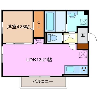 間取図 近鉄名古屋線/桑名駅 徒歩15分 3階 築1年