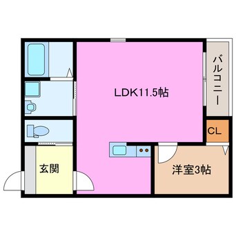 間取図 関西本線（東海）/桑名駅 徒歩17分 1階 築1年