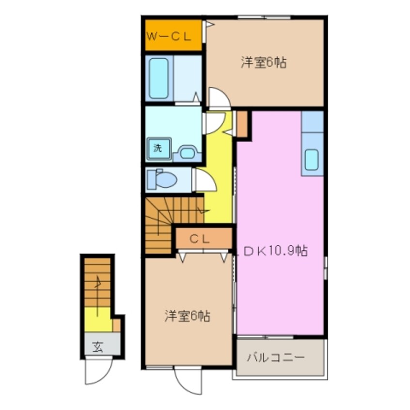 間取図 近鉄名古屋線/益生駅 徒歩25分 2階 築7年