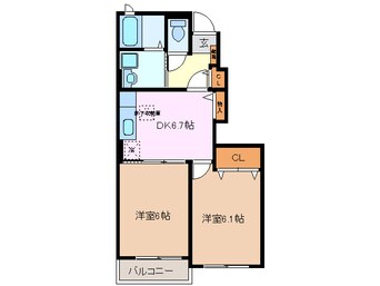 間取図 近鉄名古屋線/益生駅 徒歩26分 1階 築15年