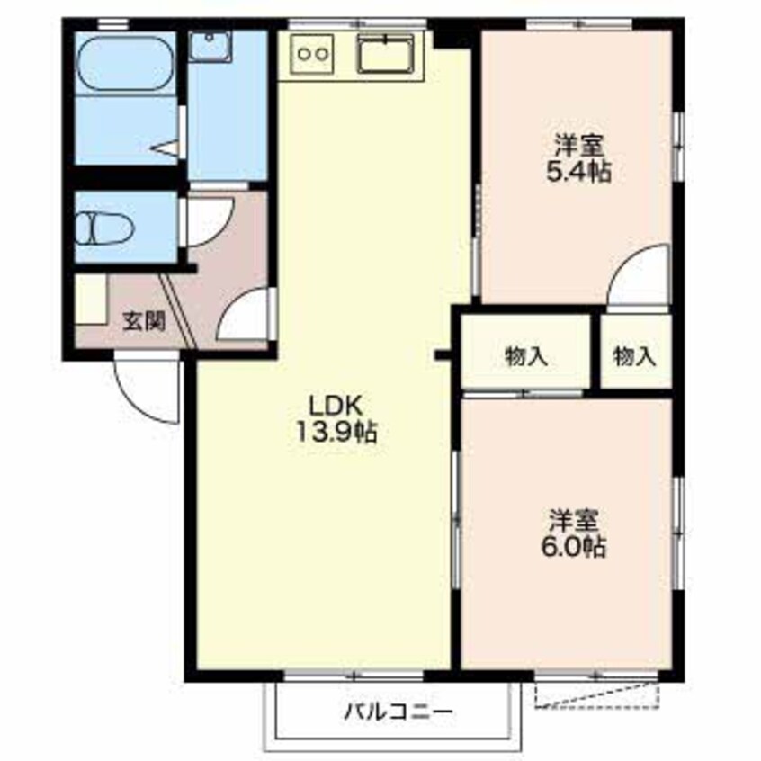 間取図 三岐鉄道北勢線/七和駅 徒歩7分 2階 築32年