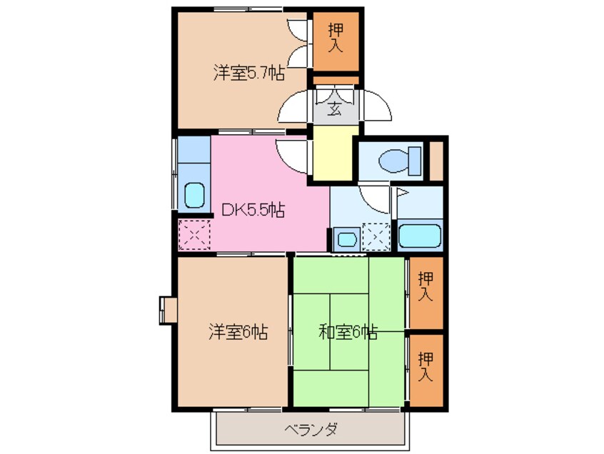 間取図 ベルハイツ　D棟