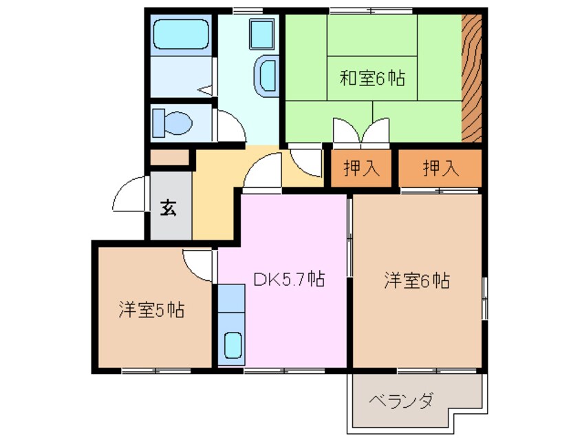 間取図 レインボーハイツちとせＡ