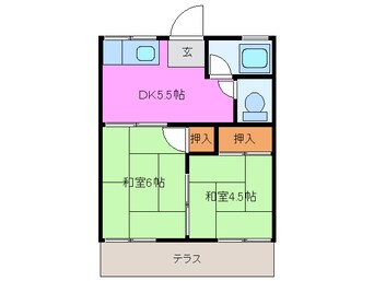 間取図 コーポ一本松