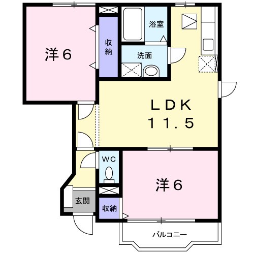 間取り図 カーサ・ラフィネ　Ｂ棟