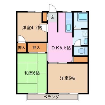 間取図 パナハイツ山口Ⅰ