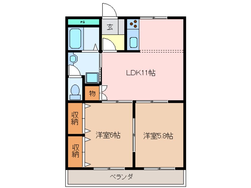 間取図 グランディス中央