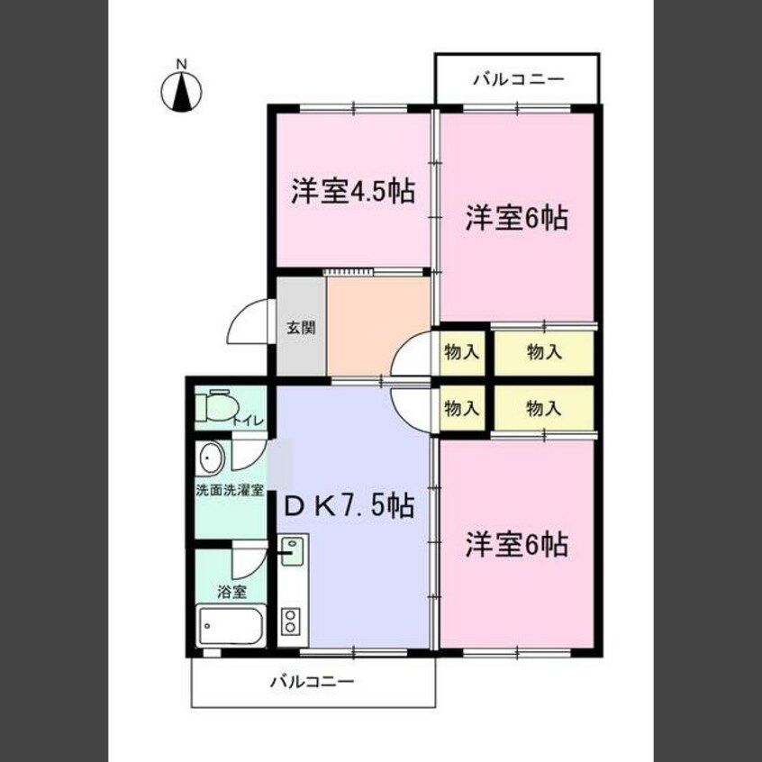 間取図 コーポ新町D