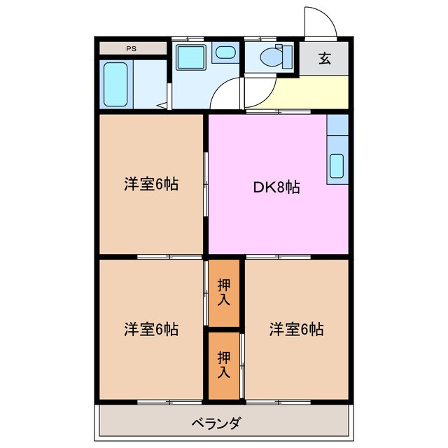 間取り図 コーポ三恵