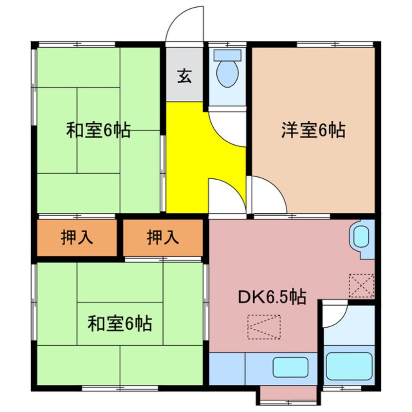 間取図 四日市あすなろう鉄道内部線/内部駅 徒歩13分 1階 築33年