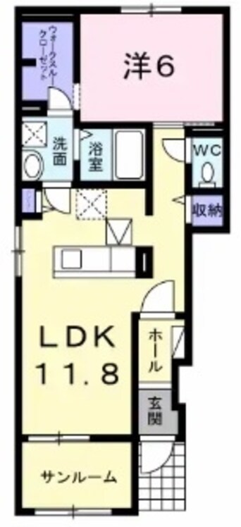 間取図 近鉄名古屋線/北楠駅 徒歩7分 1階 築5年