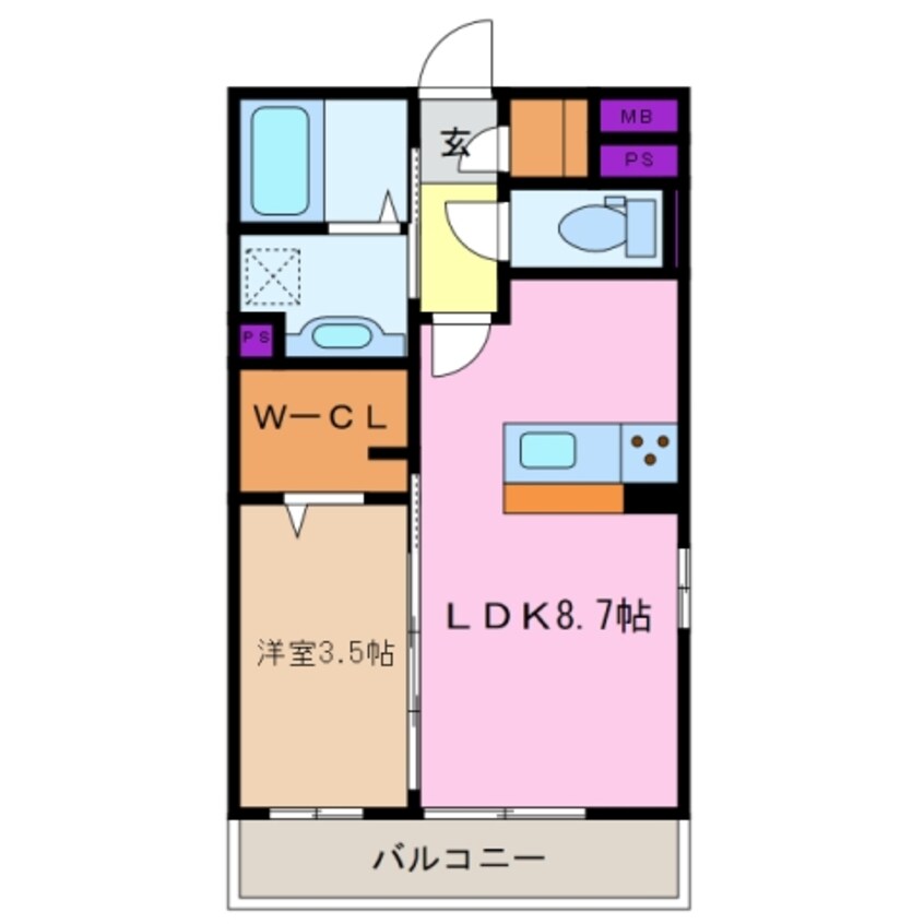 間取図 近鉄名古屋線/新正駅 徒歩7分 2階 築6年