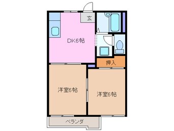 間取図 近鉄名古屋線/北楠駅 徒歩12分 2階 築34年